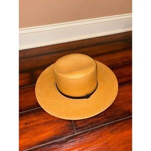 BCBGeneration Straw Boater Hat Women's Size M Summer Beach Sun Hat